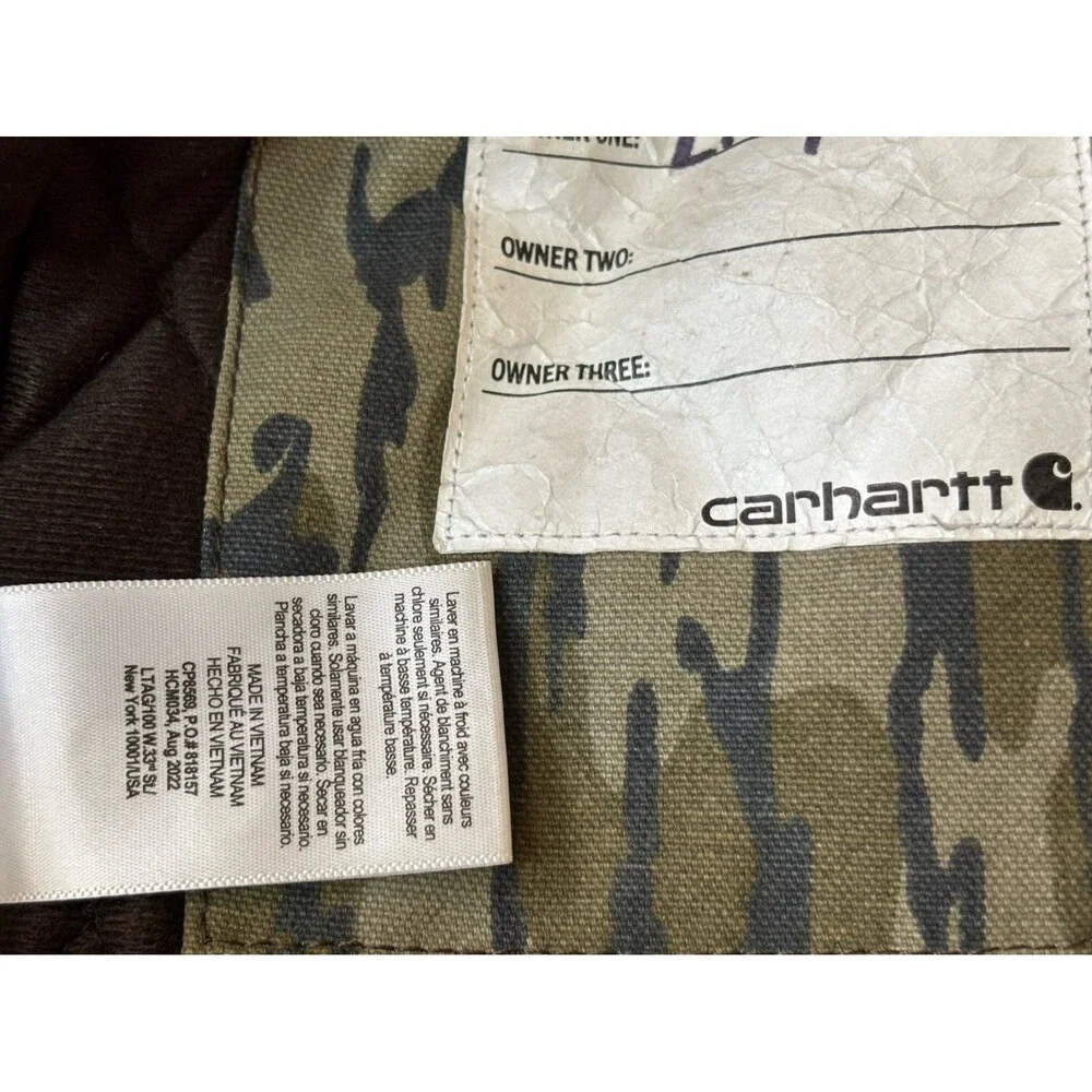 Carhartt OJ8569-B Jacket Youth Size XS Camo Mossy Oak Canvas Workwear